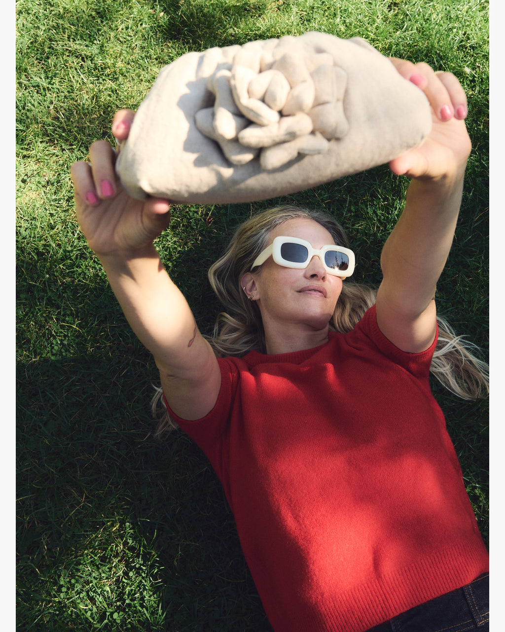 Linen Flower Clutch