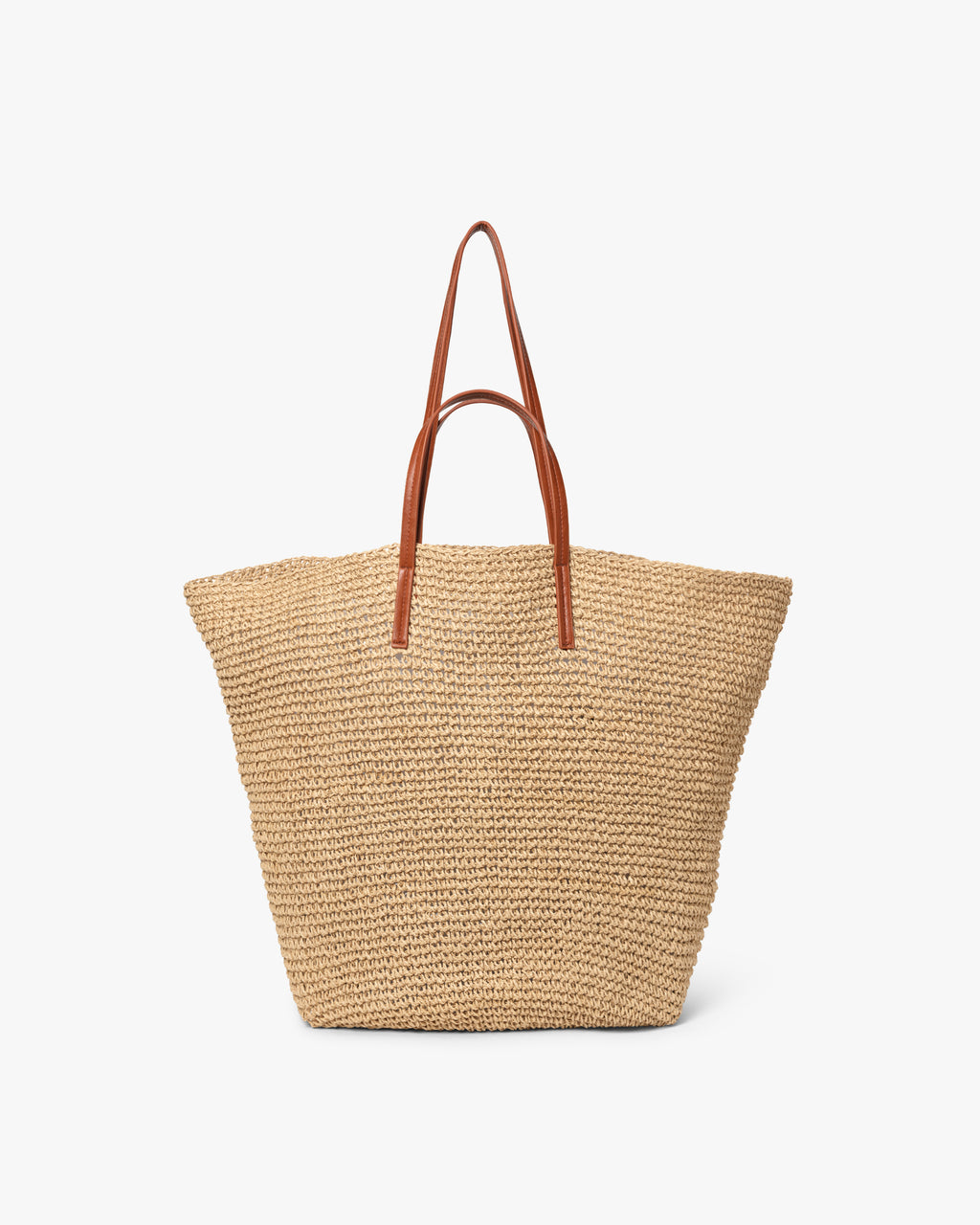Large Natural Straw Skuldertaske