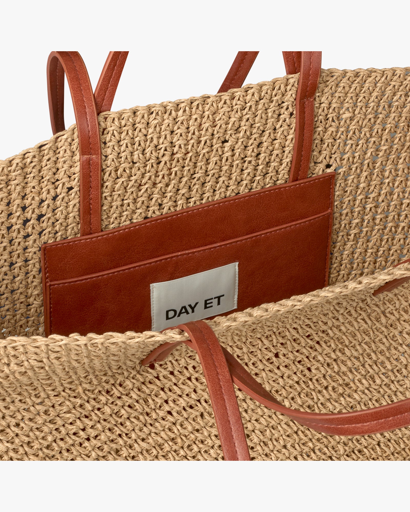 Large Natural Straw Skuldertaske