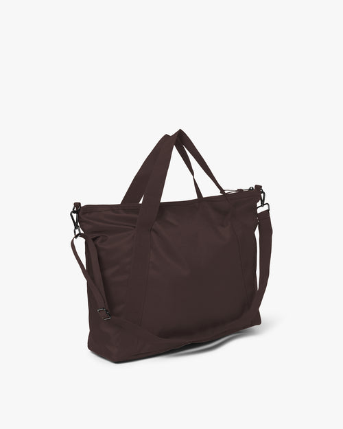 Large Tonal Nylon Crossbody Shopper Taske