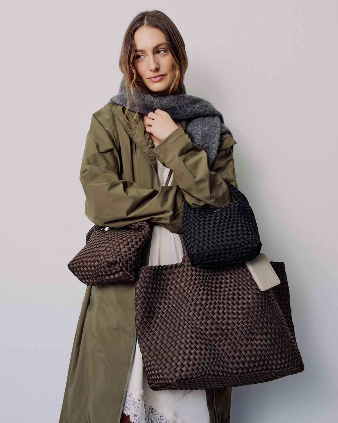 Large Hand-Braided Neoprene Skuldertaske