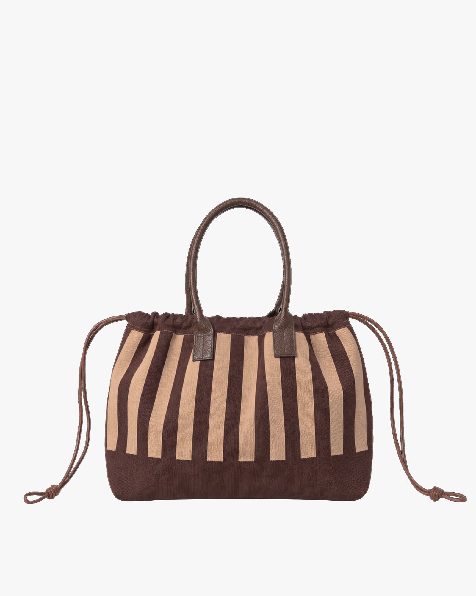 Large Striped Knit Skuldertaske