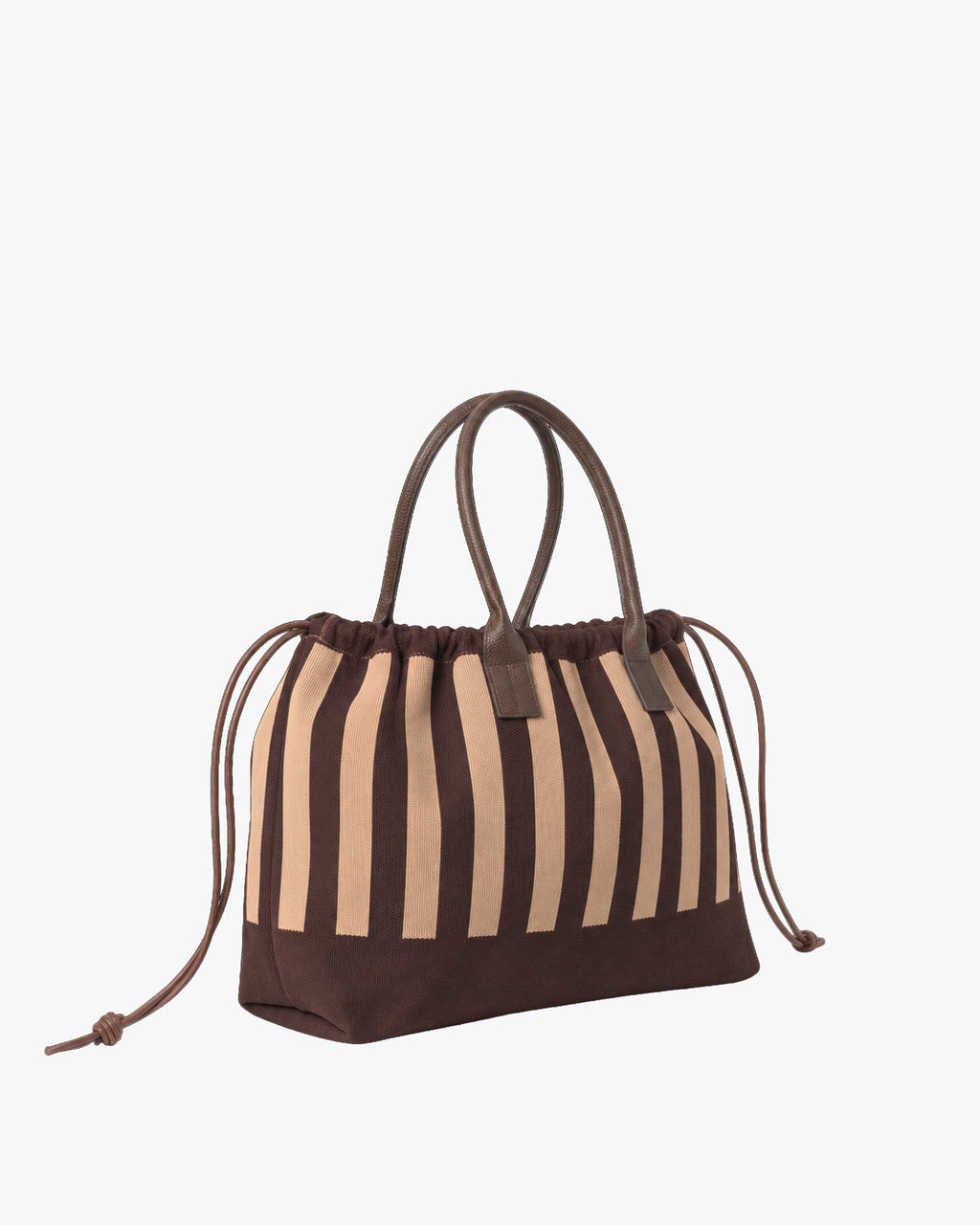 Large Striped Knit Skuldertaske