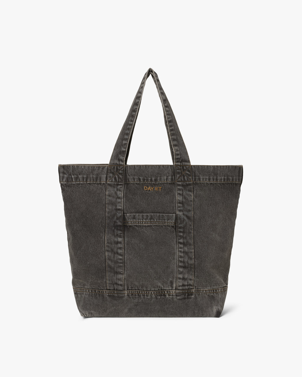 Large Washed Denim Skuldertaske