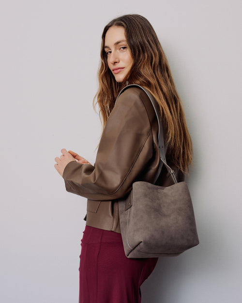 Small Imitation Suede Crossbody Skuldertaske